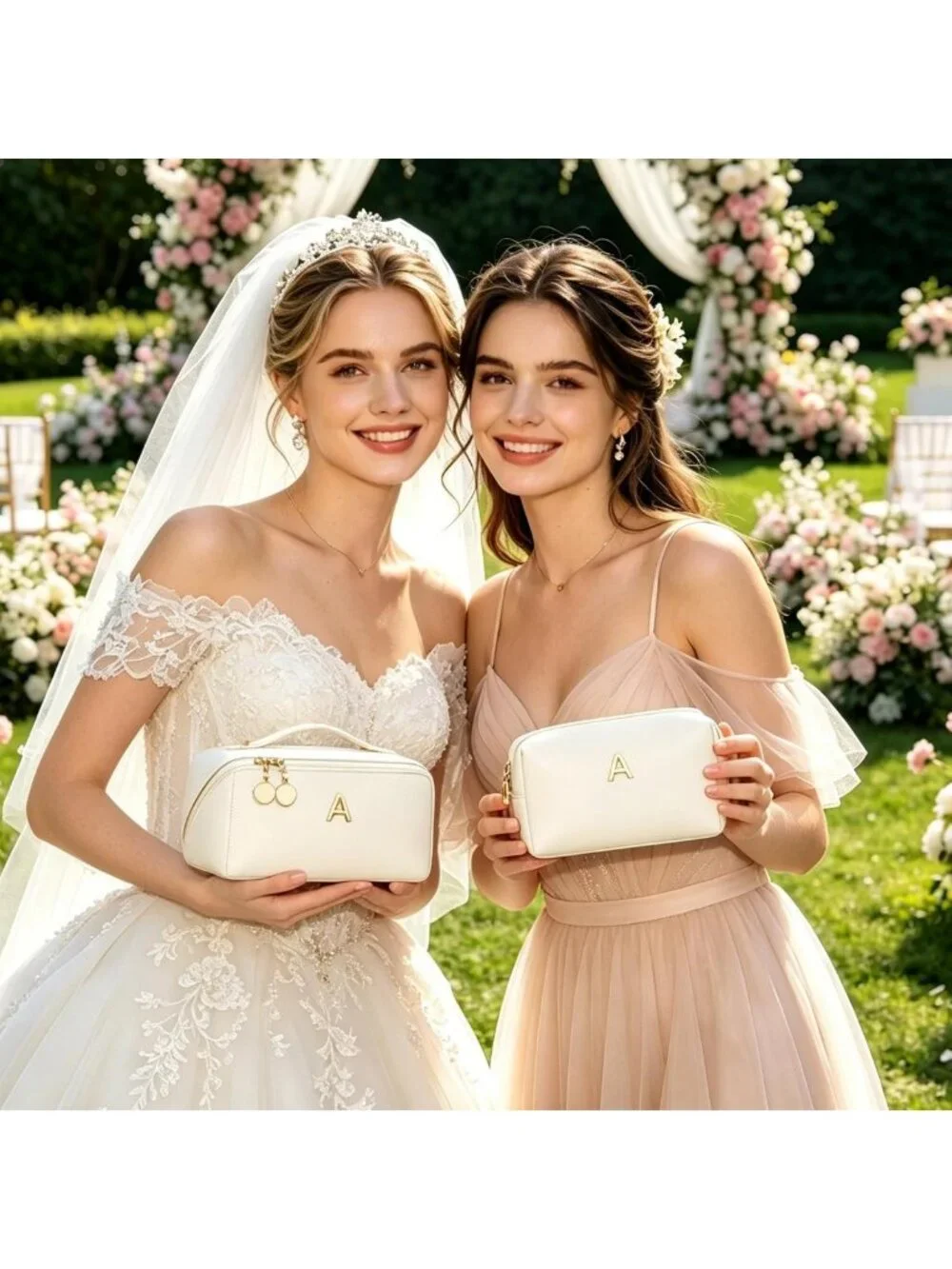 Personalized Waterproof Makeup Bag for Women & Teens | Open Flat Design
